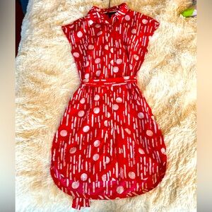 Armani Exchange Red and white patterned dressed size 4